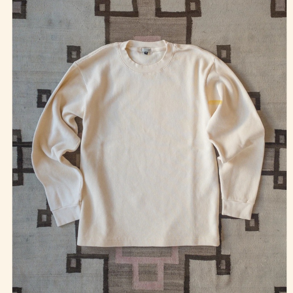 Wythe NY Cream Long Sleeve Thermal Tee, size medium